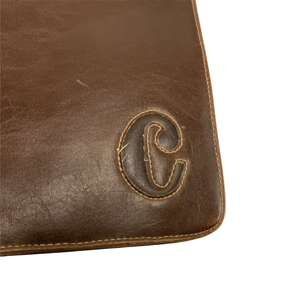 Y2K Brown Faux Vegan Leather Purse Initial C 2000's Style Small Snap Closure - Picture 3 of 6